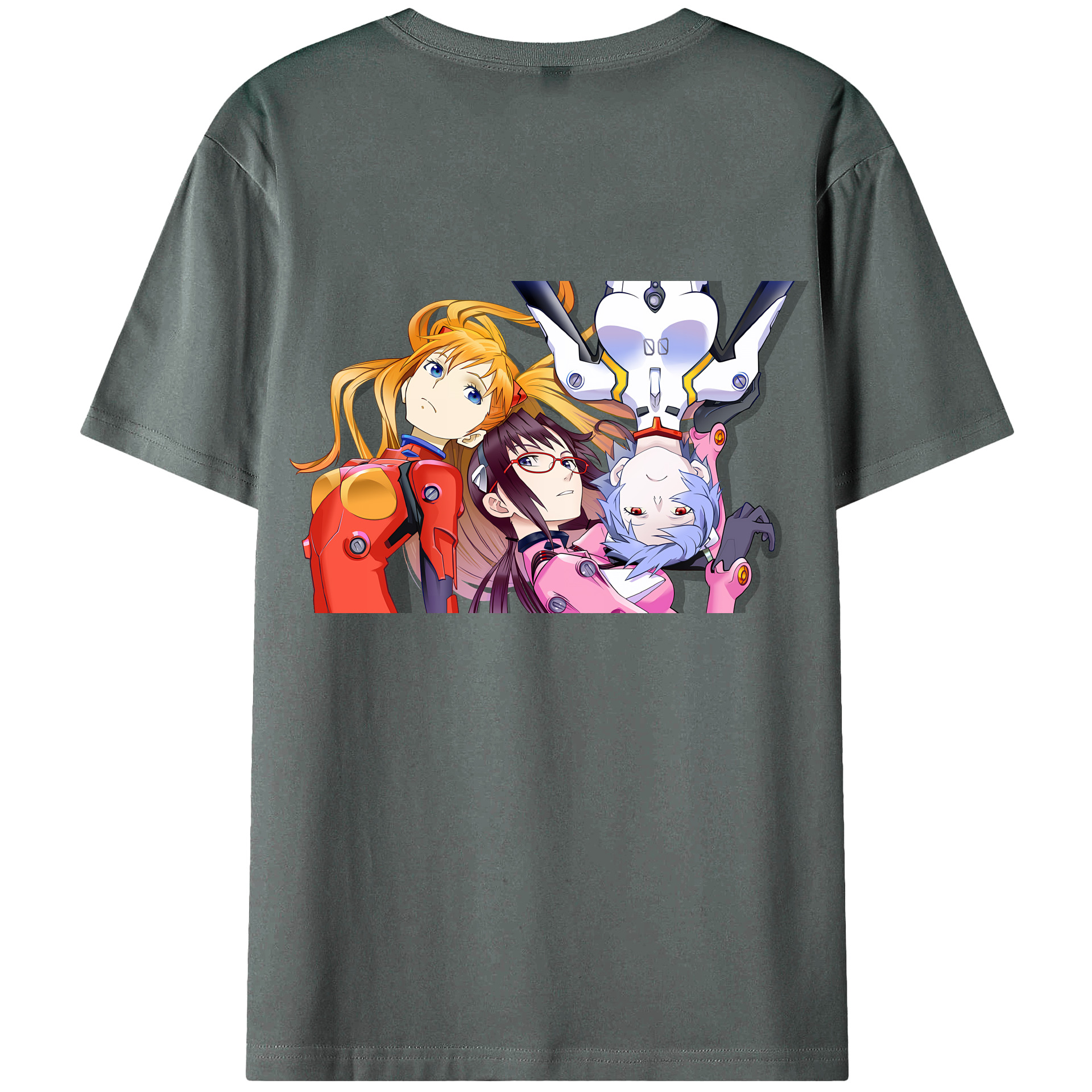 （画像用） EVA 新世紀エヴァンゲリオン 綿100％ メンズ半袖Tシャツ（バックプリント） 通気性